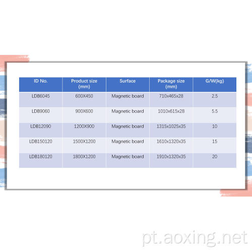 120x90cm Magnetic Whiteboard Aluminium emoldura a placa limpa a seco